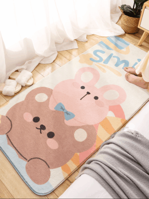 Cartoon Faux Cashmere Bedroom Carpet Home Living Room Study Plush Mats Bedside Carpet Window Mats 06