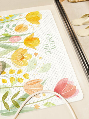 Beautiful Garden PVC Bathroom Anti-slip Mat With Bottom Suction Cups 02