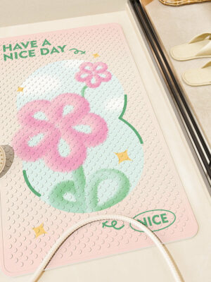 Beautiful Garden PVC Bathroom Anti-slip Mat With Bottom Suction Cups 03