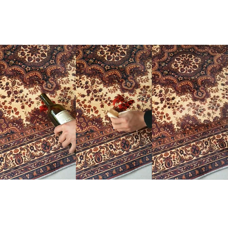 Red Traditional Shaggy Retro Vintage Patterned Living Room Hall Office Bedroom Floor Rugs Size Customizable - Image 4