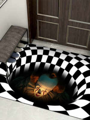 Clown Halloween Doormat Skeleton Grimace Floor Mat Bathroom Mat 01