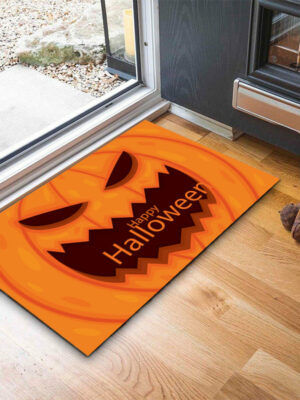 Halloween Funny Ghost Face Cartoon Pumpkin Footbed Home Anti-slip Carpet 01