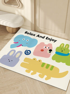 Cute Graffiti RELAX AND ENJOY Entrance Cuttable Stain and Slip Resistant Household Floor Mat 01