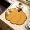 Pumpkin Techno Fabric Water Control Mats Sink Cup Draining Mat Restaurant Kitchen Countertop Absorbent Mats