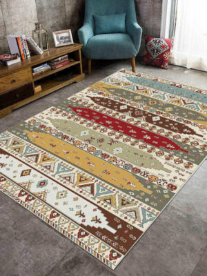 Bohemian Vintage Ethnic Bedroom Living Room Carpet 01
