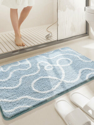 Abstract Graffiti Super Soft Flocking Bathroom Mat Absorbent Anti-slip Bathroom Carpet 01