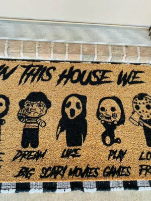 Horror Halloween Clowns Bones Skeletons Anti-slip Absorbent Bathroom Kitchen Carpet 02