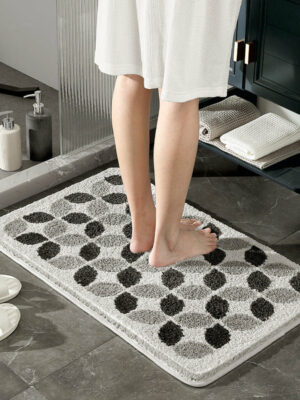 Abstract Graffiti Super Soft Flocking Bathroom Mat Absorbent Anti-slip Bathroom Carpet 04