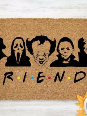 Horror Halloween Clowns Bones Skeletons Anti-slip Absorbent Bathroom Kitchen Carpet 03