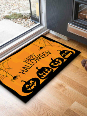 Halloween Funny Ghost Face Cartoon Pumpkin Footbed Home Anti-slip Carpet 03