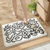 Abstract Graffiti Super Soft Flocking Bathroom Mat Absorbent Anti-slip Bathroom Carpet 03