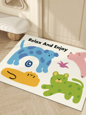 Cute Graffiti RELAX AND ENJOY Entrance Cuttable Stain and Slip Resistant Household Floor Mat 03
