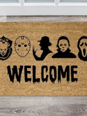 Horror Halloween Clowns Bones Skeletons Anti-slip Absorbent Bathroom Kitchen Carpet 04