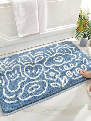 Abstract Graffiti Super Soft Flocking Bathroom Mat Absorbent Anti-slip Bathroom Carpet 02