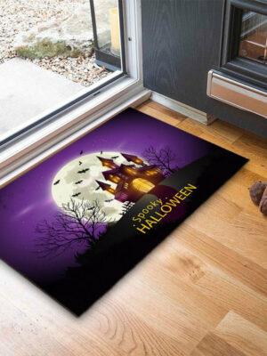 Halloween Funny Ghost Face Cartoon Pumpkin Footbed Home Anti-slip Carpet 05