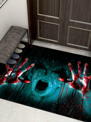 Clown Halloween Doormat Skeleton Grimace Floor Mat Bathroom Mat 06