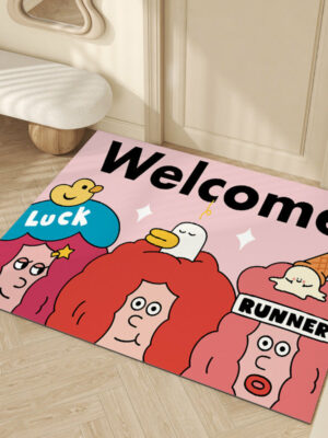 Cute Graffiti WELCOME Entrance Cuttable Stain and Slip Resistant Household Floor Mat 08