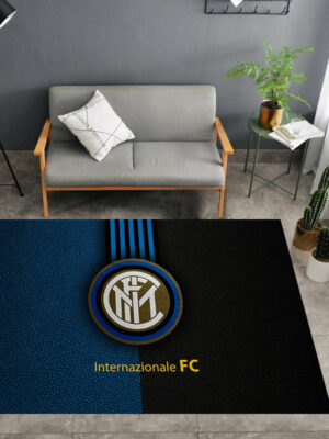 F.C. Internazionale Milano Logo - Football Mats For Bedroom Children's Room Sofa Mat Easy Care Floor Mats
