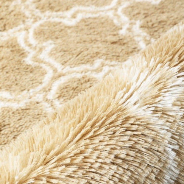 Brown Soft Comfortable Geometric Plush Shaggy Rugs Bedroom Living Room Bedside Rug Floor Mat 02 - Image 2