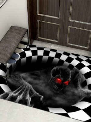 Clown Halloween Doormat Skeleton Grimace Floor Mat Bathroom Mat 30