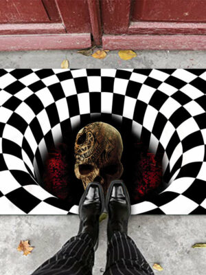 Clown Halloween Doormat Skeleton Grimace Floor Mat Bathroom Mat 36