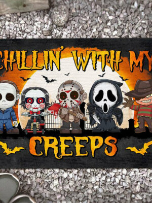 Clown Halloween Doormat Skeleton Grimace Floor Mat Bathroom Mat 54