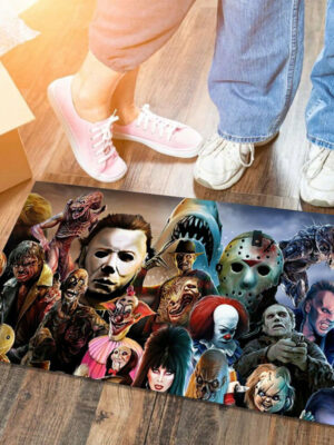 Clown Halloween Doormat Skeleton Grimace Floor Mat Bathroom Mat 56