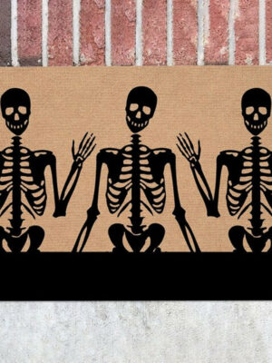 Clown Halloween Doormat Skeleton Grimace Floor Mat Bathroom Mat 60