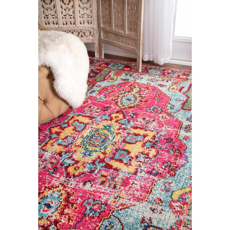 Traditional Vintage Pink Area Rug Carpet for Living Room Hall - Image 4