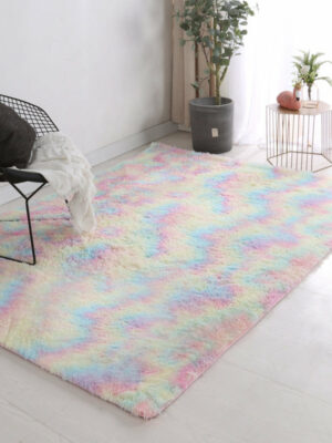 Colourful Soft Comfortable Geometric Plush Shaggy Rugs Bedroom Living Room Bedside Rug Floor Mat 08