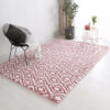 Red Soft Comfortable Geometric Plush Shaggy Rugs Bedroom Living Room Bedside Rug Floor Mat 09