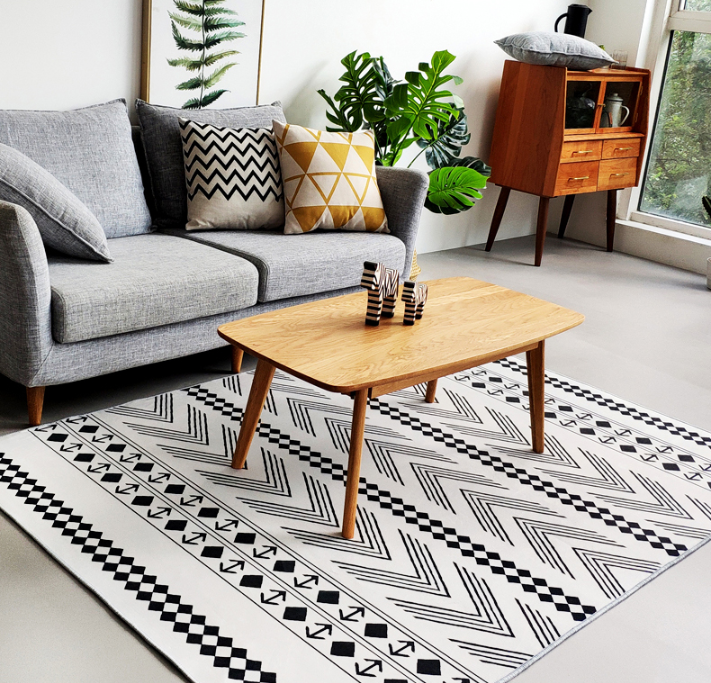 Simple Modern Moroccan Geometric Rug Bedroom Living Room Sofa Rugs Floor Mat