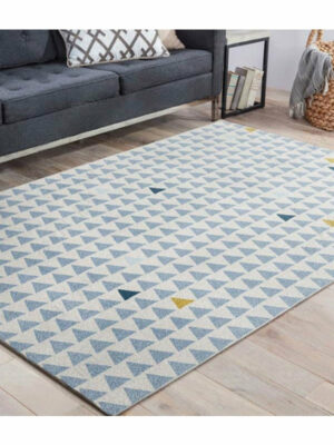 Fashion Simple Modern Geometric BlueTriangle Patterned Rug Bedroom Living Room Sofa Rugs Floor Mat