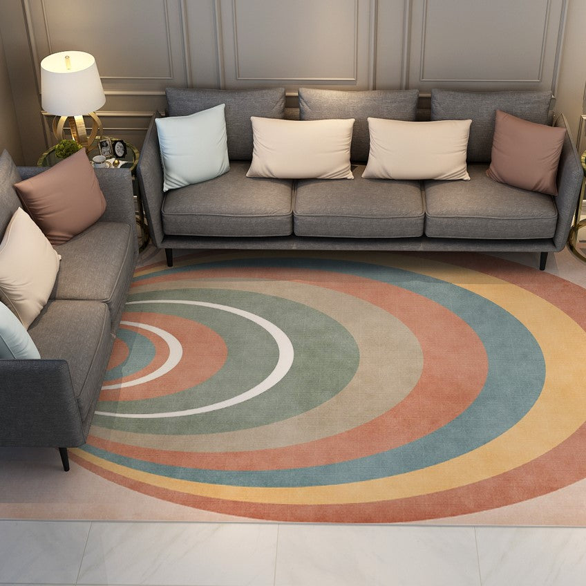 Colourful Rainbow Modern Contemporary Geometric Rugs for Living Room Dining Room Bedroom - Image 3