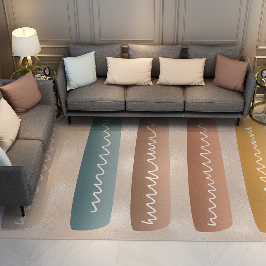 Colourful Modern Contemporary Striped Rugs for Living Room Dining Room Bedroom Kids Room - Image 3