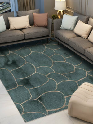 Blue Modern Contemporary Rugs for Living Room Dining Room Bedroom Hall