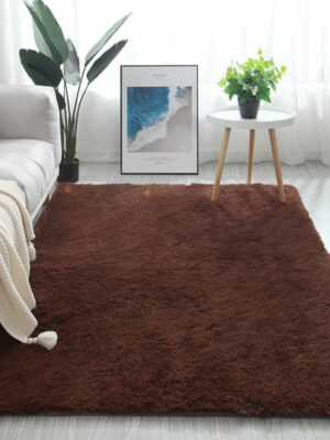Coffee Colour Modern Plain Carpet Bedroom Living Room Sofa Rugs Soft Plush Shaggy Rugs