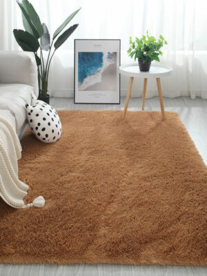 Khaki Colour Modern Plain Carpet Bedroom Living Room Sofa Rugs Soft Plush Shaggy Rugs