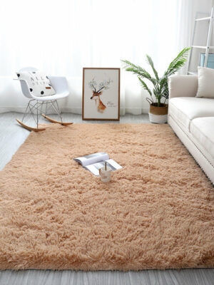 Light Beige Colour Modern Plain Carpet Bedroom Living Room Sofa Rugs Soft Plush Shaggy Rugs