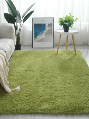 Grass-Green Colour Modern Plain Carpet Bedroom Living Room Sofa Rugs Soft Plush Shaggy Rugs