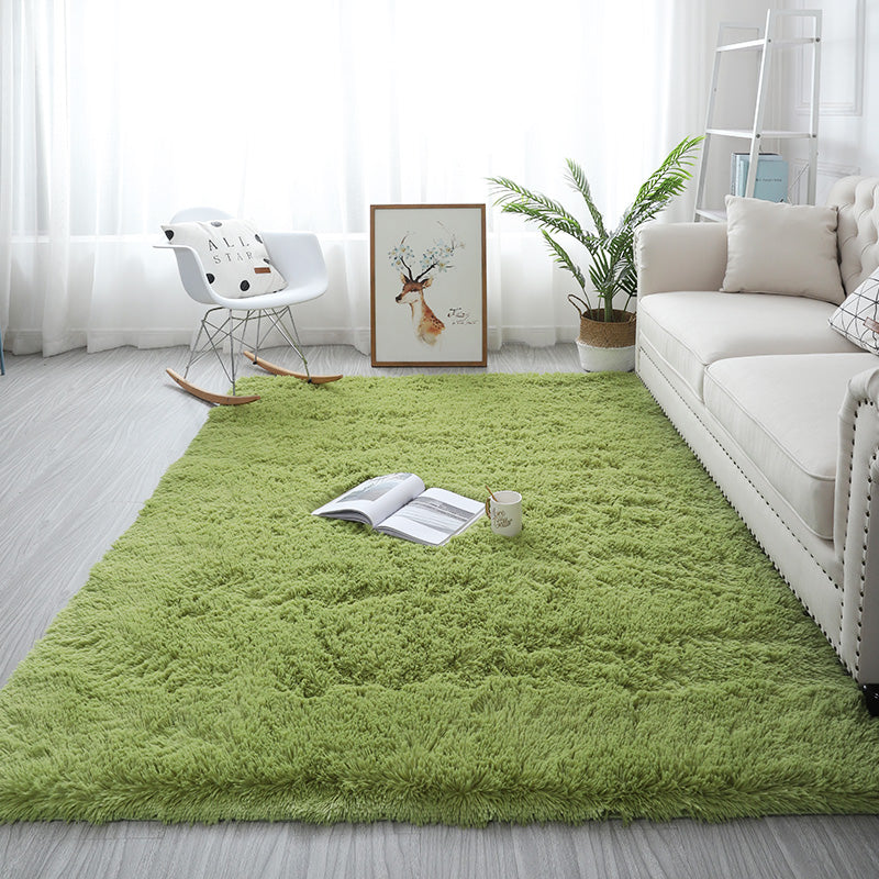 Grass-Green Colour Modern Plain Carpet Bedroom Living Room Sofa Rugs Soft Plush Shaggy Rugs - Image 2