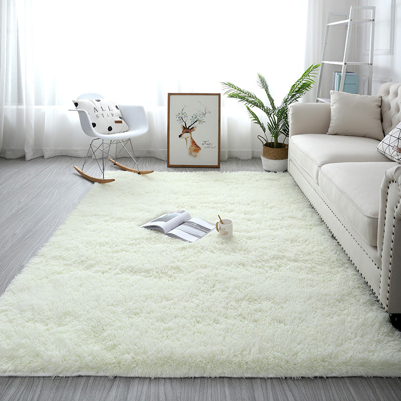 Beige White Colour Modern Plain Carpet Bedroom Living Room Sofa Rugs Soft Plush Shaggy Rugs - Image 2