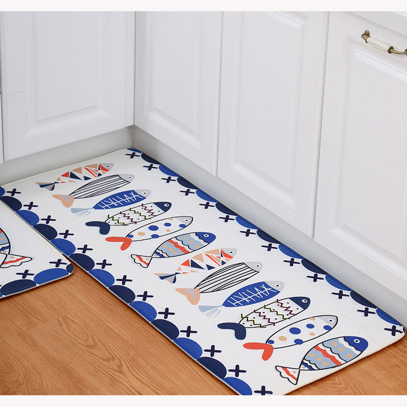 Fishes Patterned Entryway Doormat Runners Rugs Kitchen Bathroom Anti-skip Mats - Image 2