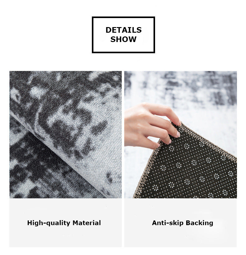 Modern Blue Plain Area Rug Abstract Carpet for Living Room Bedroom Office Hall - Image 3