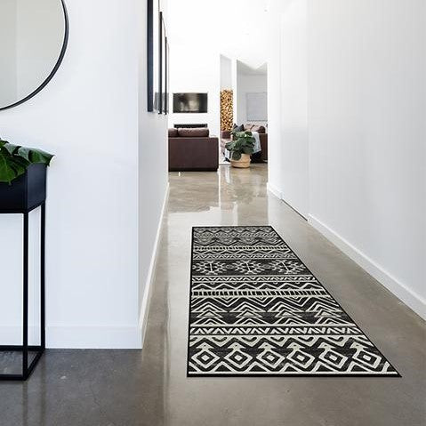 Modern Black Geometric Rugs for Living Room Bedroom Hall Office Machine Washable - Image 3