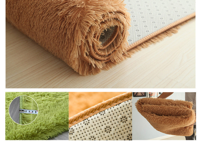 Brown Soft Comfortable Geometric Plush Shaggy Rugs Bedroom Living Room Bedside Rug Floor Mat 02 - Image 4