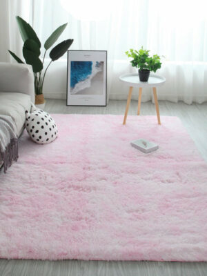 Gradient Pink Colour Modern Plain Carpet Bedroom Living Room Sofa Rugs Soft Plush Shaggy Rugs